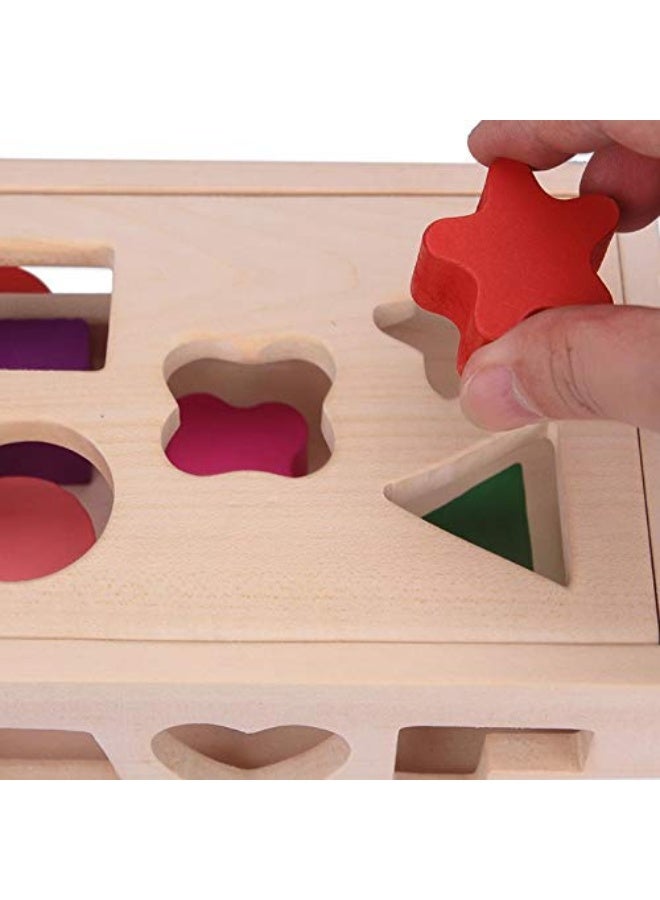 other AM ANNA Kid's Wooden Building Blocks Eductional Toys,red - Image 5