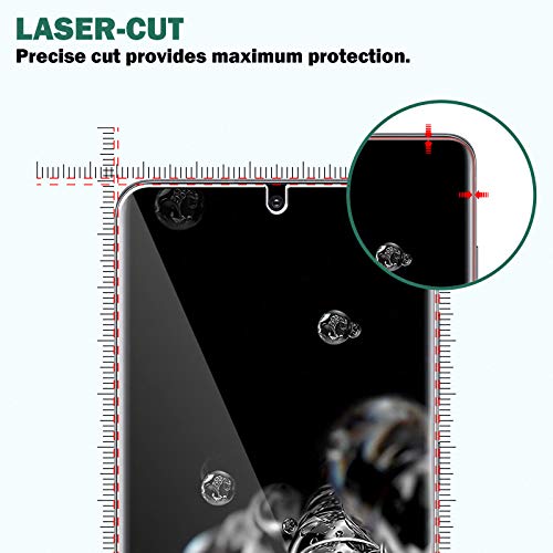 EGV for 2pcs Flexible TPU Screen Protector, 3pcs Tempered Glass Camera Lens Protector for Samsung Galaxy S20 Ultra 6.9-inch,Positioning Tool, Support Fingerprint, Bubble Free - Image 3