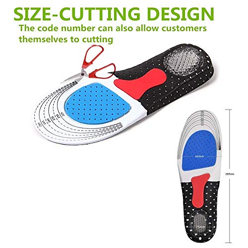 VINSU Shoe Insoles Comfortable Insoles Supports Heel & Arch Absorbs Foot Sweat & Moisture Ultra Soft Cushioned Lightweight Durable Washable Pads for Men & Women (Silicone Gel Insole) - Image 5