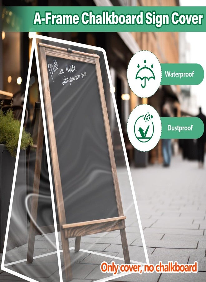 Ribbonlic Outdoor A Frame Chalkboard Sign Cover 40 x 27 x 22 Inch Transparent Sandwich Board Waterproof Cover Indoor Outdoor for Business Large Standing Double Sided Chalkboard (Cover Only) - Image 2
