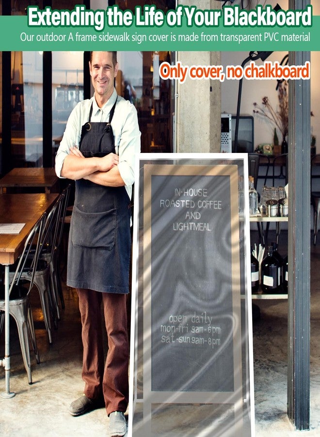Ribbonlic Outdoor A Frame Chalkboard Sign Cover 40 x 27 x 22 Inch Transparent Sandwich Board Waterproof Cover Indoor Outdoor for Business Large Standing Double Sided Chalkboard (Cover Only) - Image 5