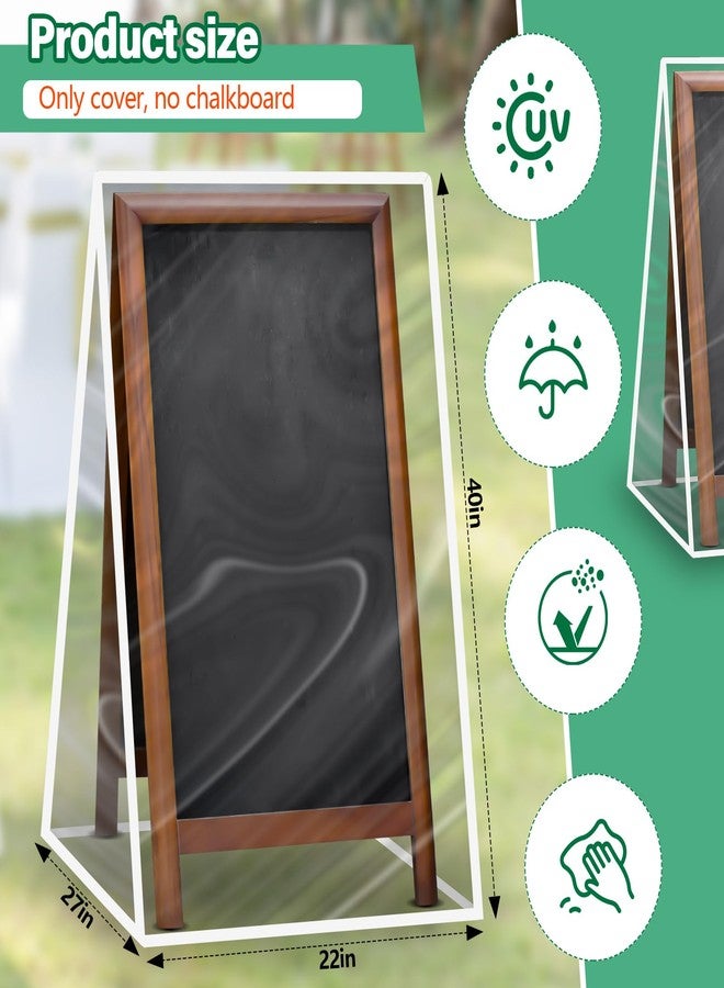 Ribbonlic Outdoor A Frame Chalkboard Sign Cover 40 x 27 x 22 Inch Transparent Sandwich Board Waterproof Cover Indoor Outdoor for Business Large Standing Double Sided Chalkboard (Cover Only) - Image 3