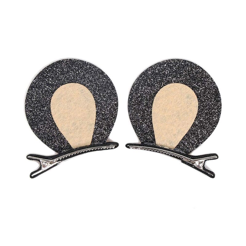 Bear Ear Hair Clip Pin Baby Girls HairClips Hairpin Black Bear Ear Hairgrip BBG09 Black