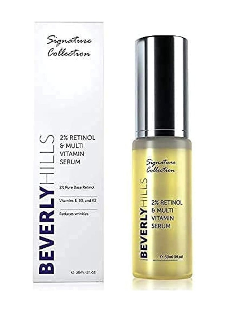 Beverly Hills Anti Aging Retinol Serum 2 percent with Vitamin E and B3 and K for Younger Skin Anti Wrinkle Retinoid Serum for Face with Multivitamins for Hydrated and Vibrant Skin 30mL 120 Days Supply - Image 1
