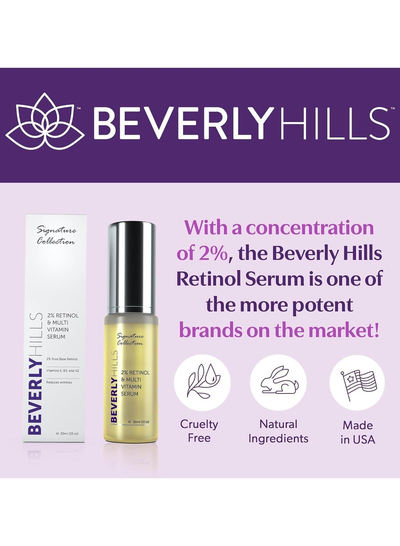 Beverly Hills Anti Aging Retinol Serum 2 percent with Vitamin E and B3 and K for Younger Skin Anti Wrinkle Retinoid Serum for Face with Multivitamins for Hydrated and Vibrant Skin 30mL 120 Days Supply - Image 5