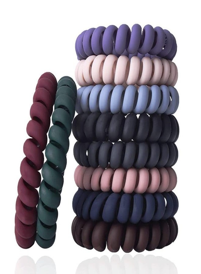 Minta Pack of 6 Multicolor Spiral Hair Ties Coil Elastics for All Types of Hair Bands for Curly Straight Frizzy Dry Hair No Crease Coils Telephone Cord Plastic Hair Ties for Women and Girls - Image 2