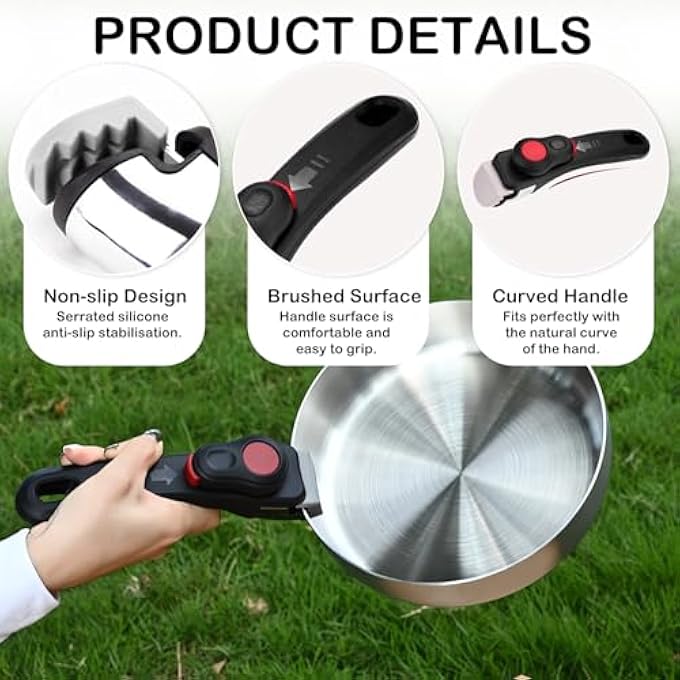 PANYI Removable Handle Black Gumwood HeatResistant Portable Removable Pot Handle Suitable For CookwareCrockpotFrying Pan - Image 4