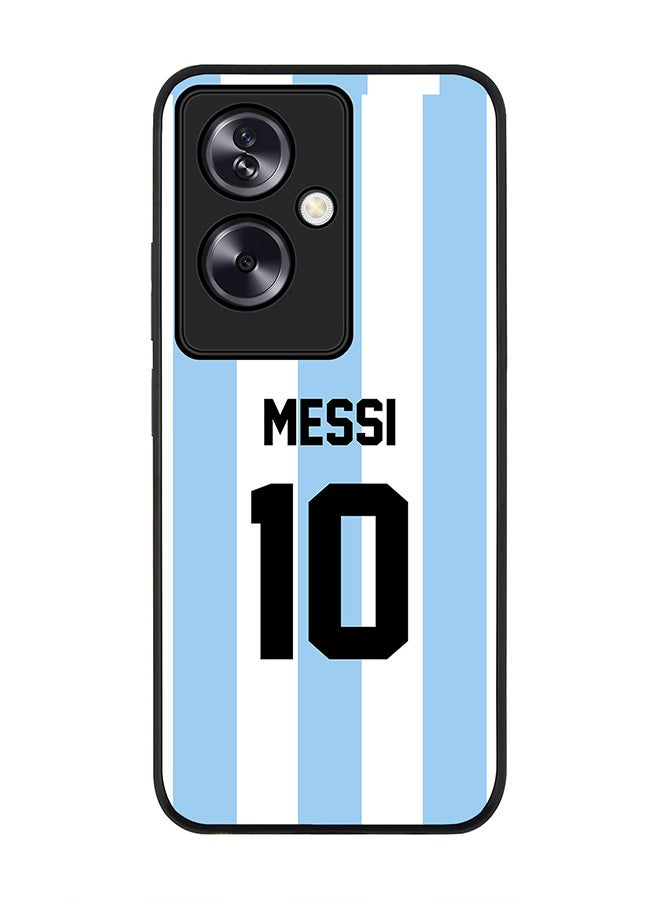 Stylizedd Rugged Black Edge Case for Oppo A79 5G, Slim fit Flexible Case Cover - Football Team - Argentina, Player Name - Messi - Image 1