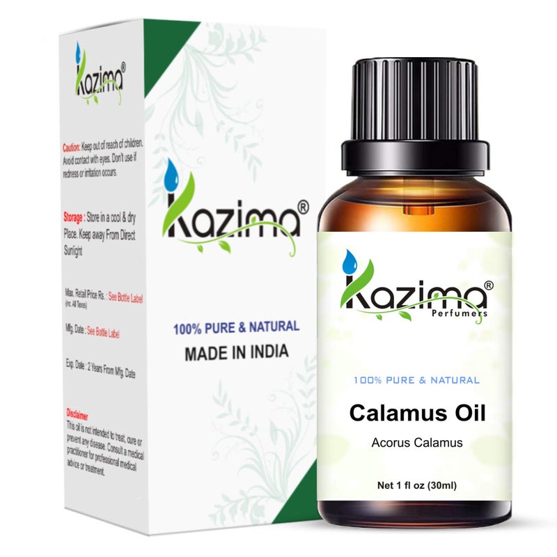 KAZIMA Calamus Essential Oil - 100% Pure, Natural & Undiluted for Skin Care & Hair Care, 30 ml - Image 1