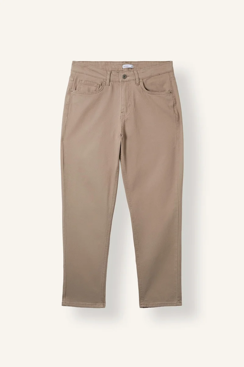 Defacto  Tapered Fit Mid-Rise Five-Pocket Trousers for Men | Best Price UAE