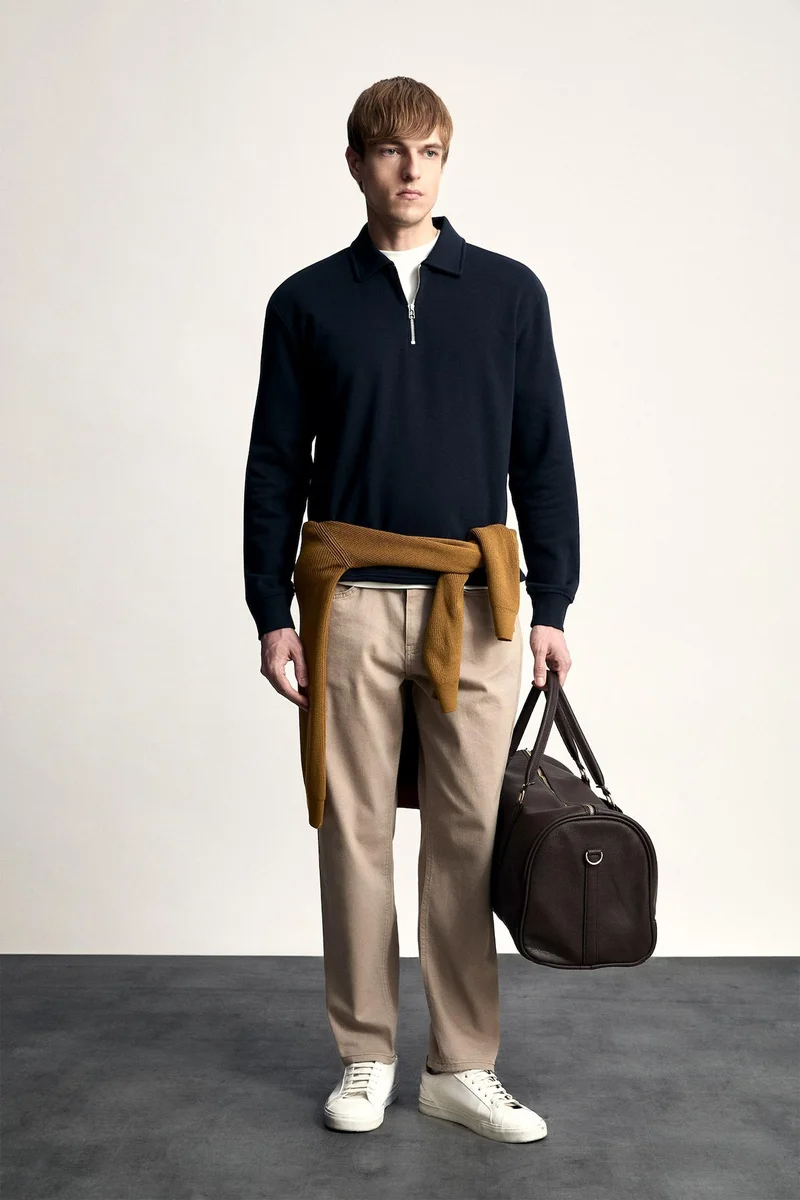 Tapered Fit Mid-Rise Five-Pocket Trousers
