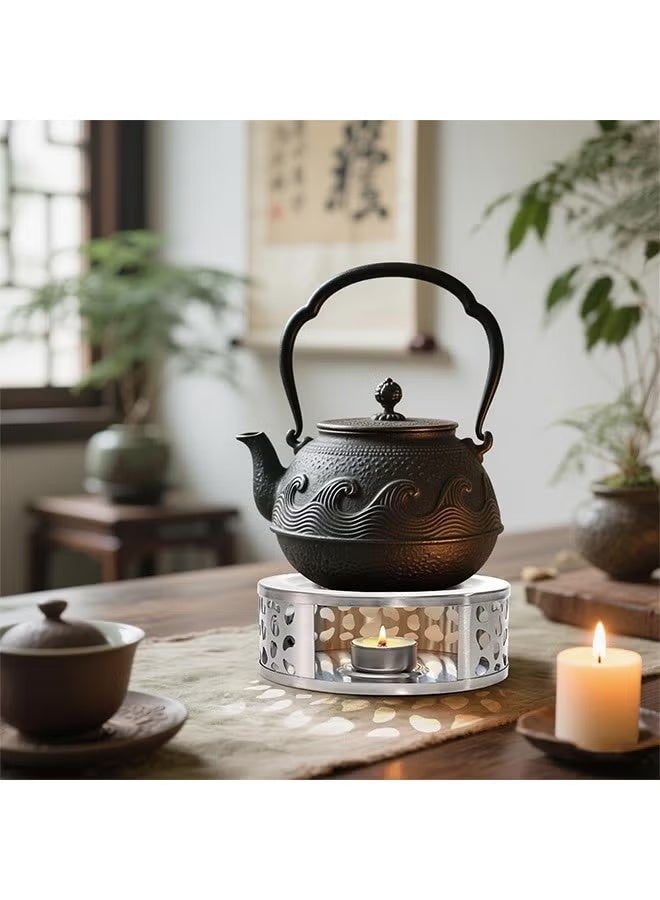 Bukela Stainless Steel Teapot Warmer, Metal Teapot Heater with Tealight Holder Base, Coffee Tea Warmer for Glass Teapot Ceramic Teapot and Other Heatproof Dish - Image 4