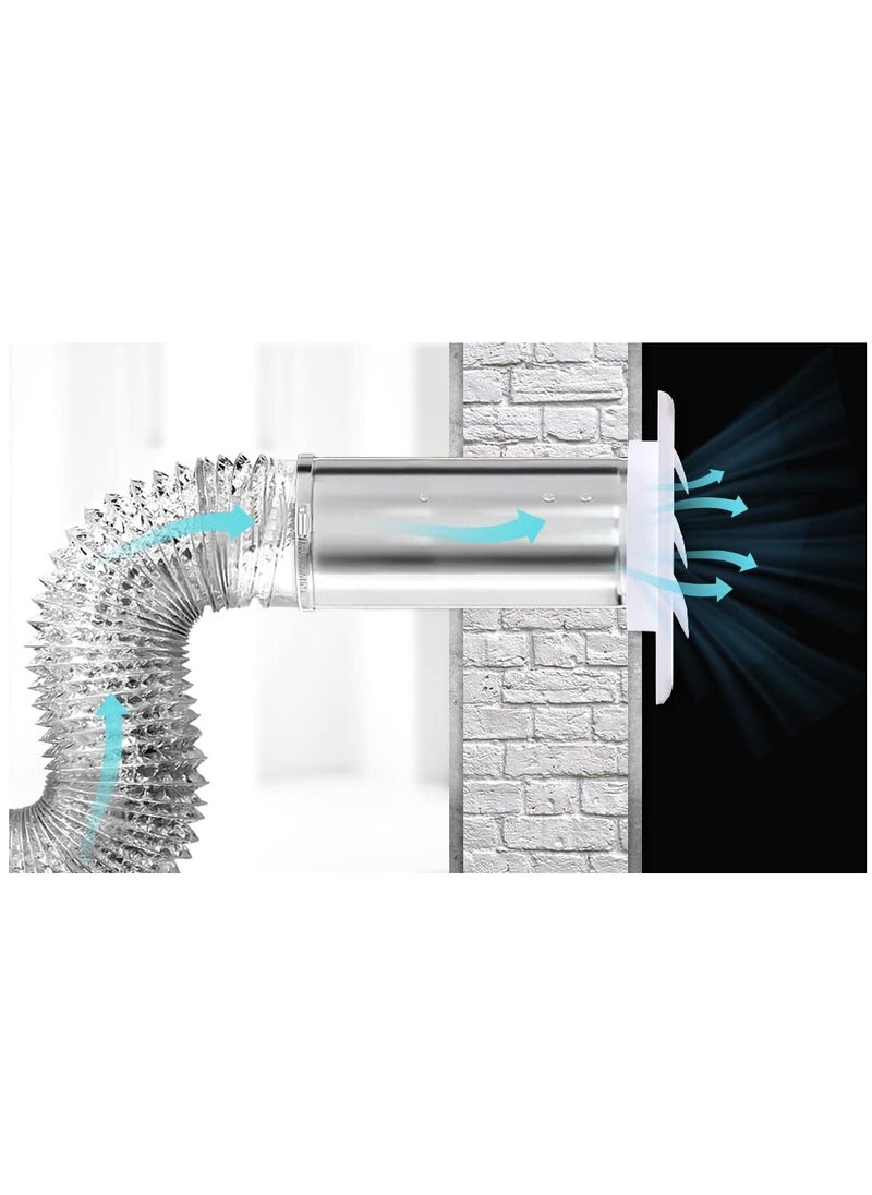 SYOSI - 6'' Stainless Steel Dryer Vent Cover with Moving lamella and Screen, 6'' Square Stainless Steel Exterior Wall Outlet Includes 4 Screws for Easy Installation - Image 1