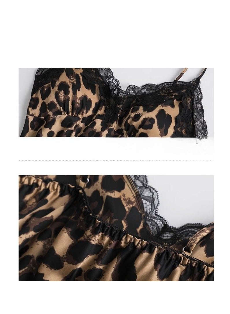 Fashionable Leopard Print Comfortable Home Wear, Nightgown, Nightgown  - Image 2