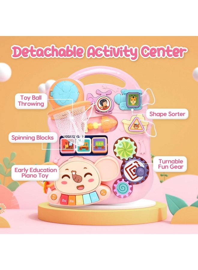 Cute Stone Baby Walker For Girls, 2 In 1 Sit To Stand Learning Walker And Activity Center, Learning To Walk, Early Push Walking Toys For Toddler Infant - Image 4