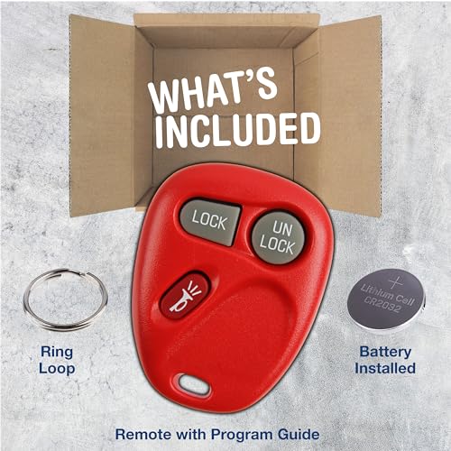 KeylessOption Key Fob for 1998 1999 2000 2001 2002 2003 2004 Cadillac Escalade Chevrolet Chevy Silverado Suburban Tahoe GMC Yukon Sierra Remote, 3-Button 15042968, Programming Guide Included - Image 2