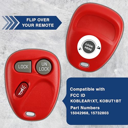 KeylessOption Key Fob for 1998 1999 2000 2001 2002 2003 2004 Cadillac Escalade Chevrolet Chevy Silverado Suburban Tahoe GMC Yukon Sierra Remote, 3-Button 15042968, Programming Guide Included - Image 4