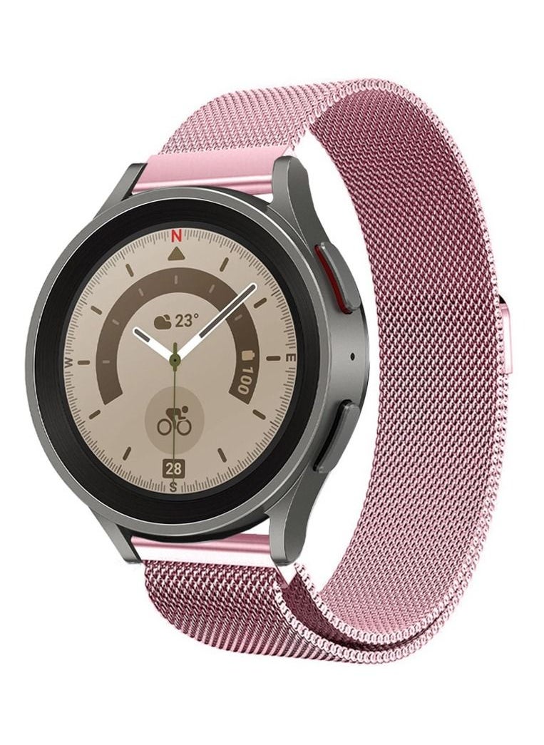 CATANES - Samsung Galaxy Watch 5 / Galaxy Watch 5 Pro Band Milanese Stainless Steel Strap 20mm Compatible with Galaxy Watch5 (44mm/40mm) Galaxy Watch5 Pro (45mm) Rose Pink - Image 1