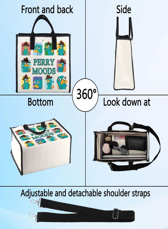 LEVLO Perry The Platypus Tote Bag OWCA Agent P Fans Gift Perry Moods Shoulder Bag Cartoon Platypus Merchandise (P erry Moods LT) - Image 4