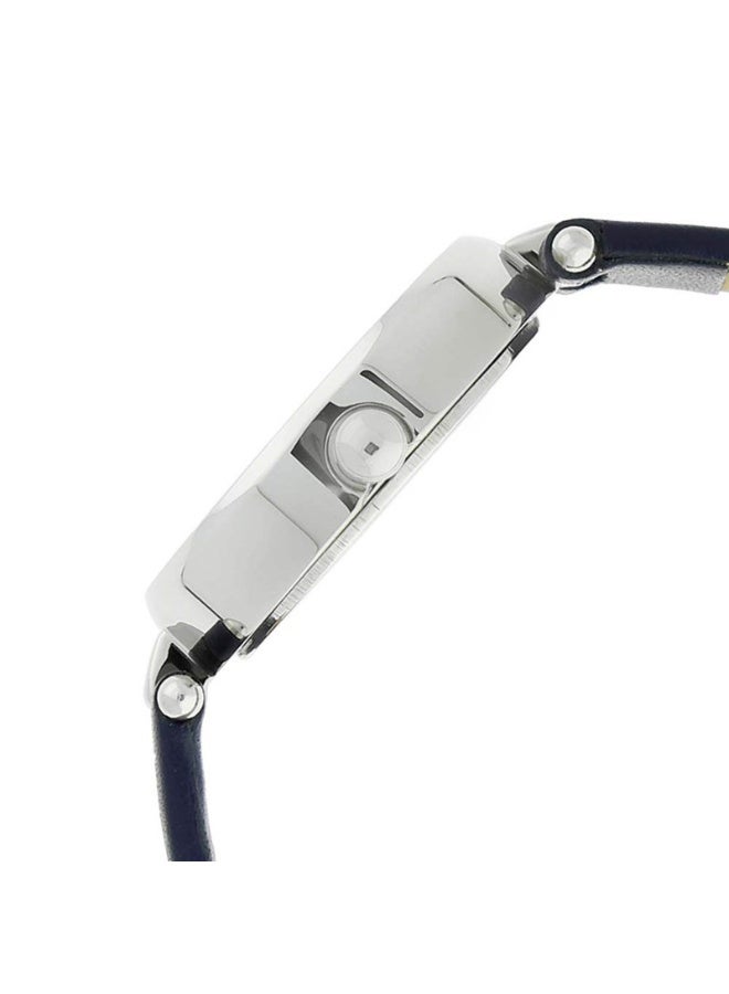 TITAN ساعة رجا فيفا النسائية 2579SL01 – قرص فضي، حزام جلد أزرق، حركة كوارتز - Image 3