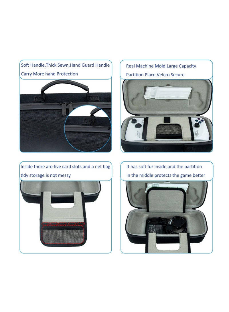 Hard Handheld Case Compatible with ROG Ally & Accessories,EVA Travel Protective Handbag for ROG Ally, Shock-Proof, Anti-Slip, Waterproof, Black(Case Only) - Image 2
