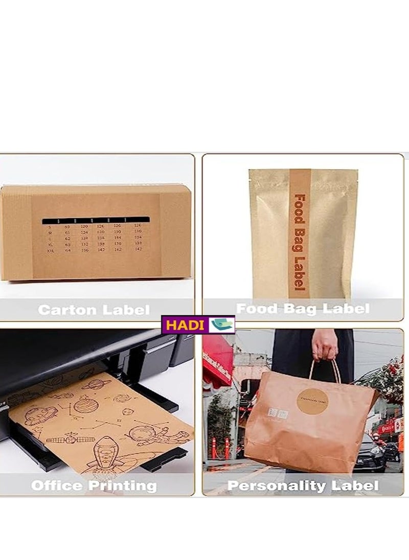 Generic - A4 Kraft Sticker Paper Labels,Full Sheet Printable Self Adhesive DIY Craft Project Labels for Laser Inkjet Printer(210 x 297mm) Graphics, Plotter Cutter Machines, Arts & Crafts  Strong Sticky (100) - Image 1