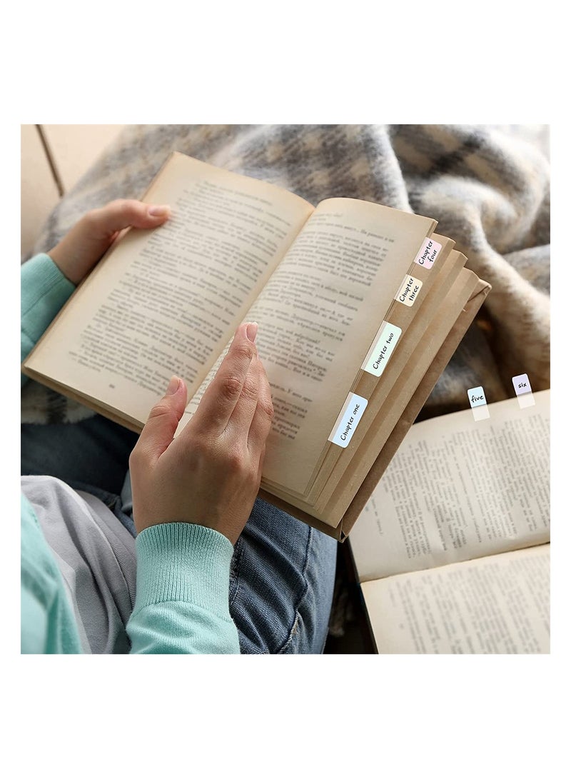 SYOSI Sticky Index Tabs, 420 Pieces Self Adhesive Flag Tabs Writable and Repositionable File Tabs Flags Colored Reading Tabs Page Markers for Binder, Book, Paper, Note, Filer Folder, 3 Sizes - Image 2