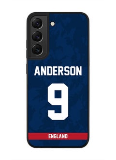 Rugged Black Edge Case for Samsung Galaxy S21 FE 5G, Slim fit Soft Case Flexible thin Cover - Player Name - James Anderson, Jersey Number- 9