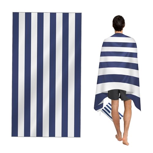 CNMTCCO Large Beach Towel for Adults with Bag  Quick Dry Microfibre  100 Recycled Towel  Sand Free Lightweight Compact 160x90cm 63x35in Blue