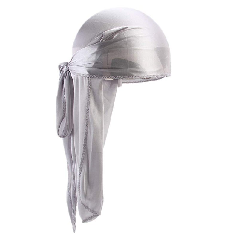 Fxhixiy Store Men Women Durag Extra Long-Tail Headwraps Silky Satin Pirate Cap Bandana Hat for 360 Waves - Image 1