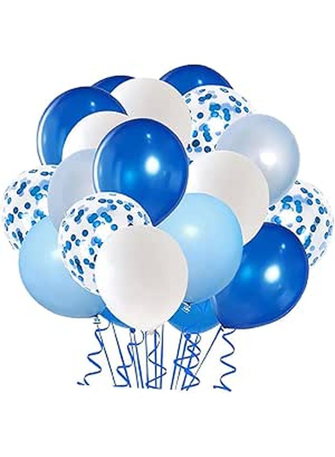 Blue Confetti Dotted Balloons 50pcs Birthday Wedding Party Decorations - Image 1