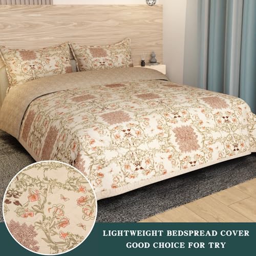innovative edge 400 TC Heavy Cotton Elastic Fitted Bedsheet for Double Bed with 2 King Size Pillow Covers | Ultrasonic Bedcover | All-Around Elastic | Brown - Image 2
