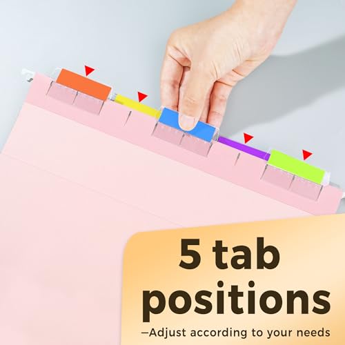 SUNEE 25 Pack Hanging File Folders, Pink Folders, Hanging File Folders Letter Size with 1/5-cut Tabs, Stay Organized for Your Home and Office Bulk File and Documents - Image 2