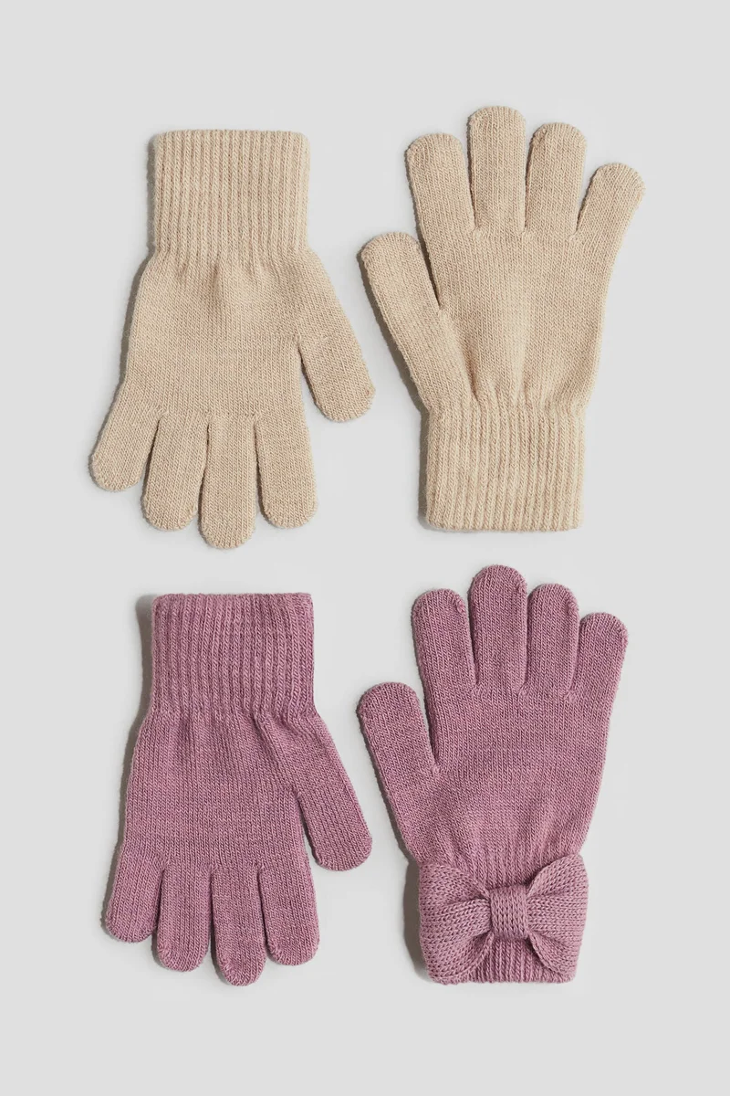 H&M 2-pack fine-knit gloves