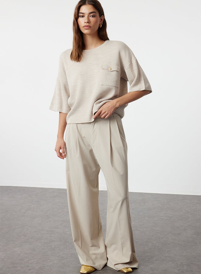 trendyol Beige Pocket Detailed Knitwear Sweater - Image 2