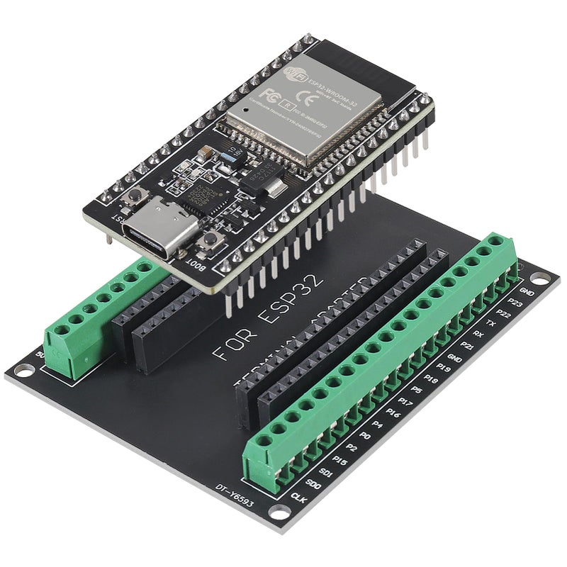 AITRIP 3Sets USB C 38 Pin ESP32 ESP-32D ESP-WROOM-32 CP2012 WiFi+Bluetooth Dual Core Type-C Interface ESP32-DevKitC-32 Development Board Module with ESP32 Breakout Board Shield Terminal Adapter - Image 2