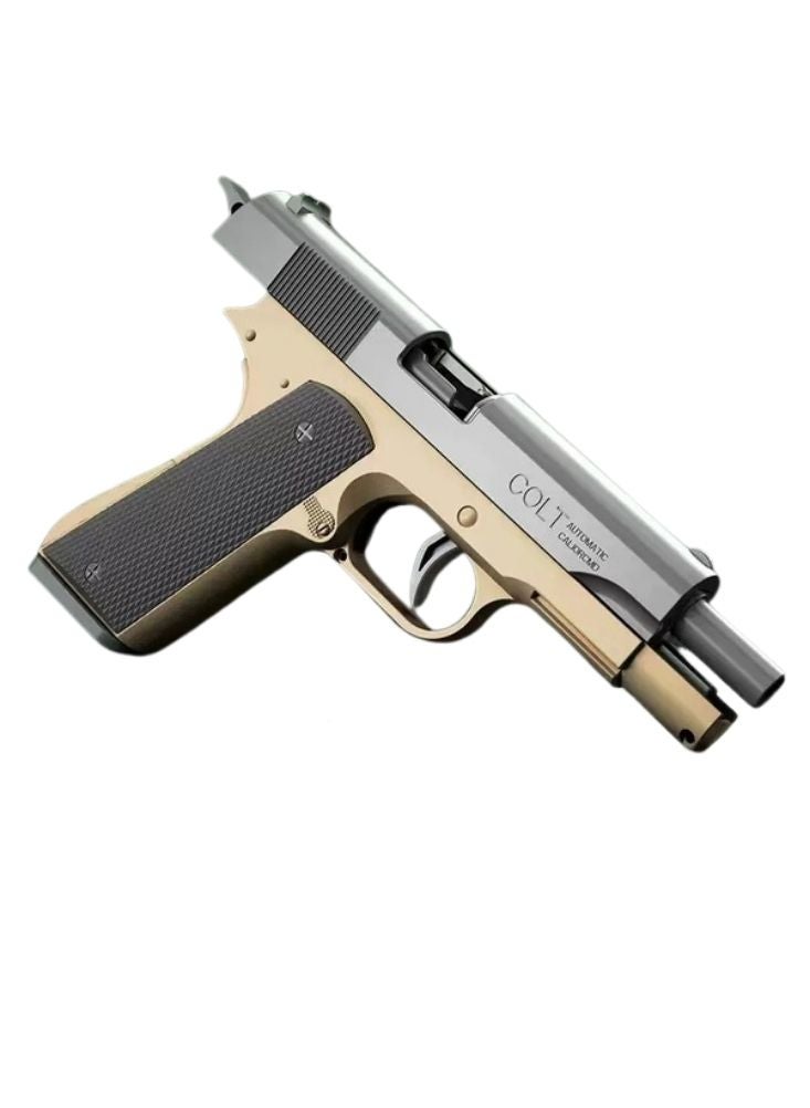 Premium Gold & Grey Realistic Toy Handgun Model – Classic Style Pretend Play Pistol with Detailed Finish for Role Play - Image 2