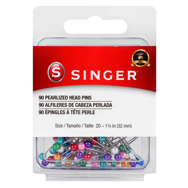 Singer 00358 Pearlized Head Straight Pins Size 20 90Count