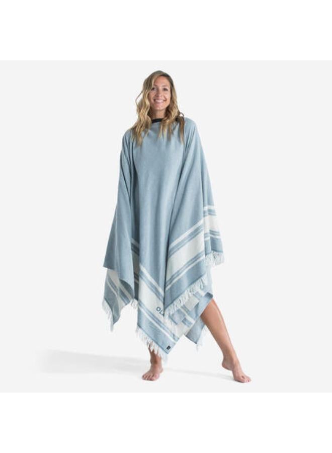 OLAIAN Beach towel poncho 190 x 190 cm - grey blue - Image 1