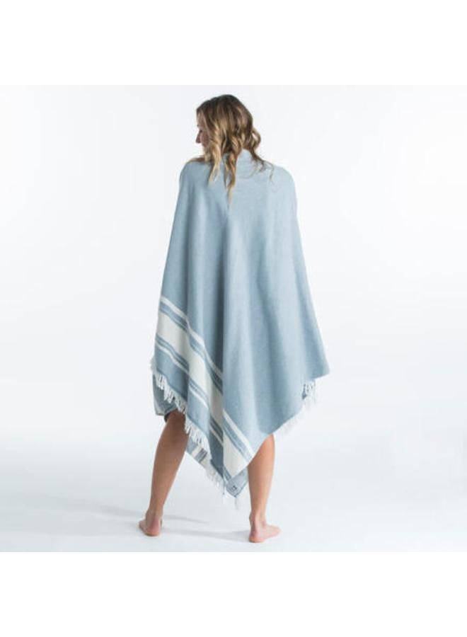 OLAIAN Beach towel poncho 190 x 190 cm - grey blue - Image 3