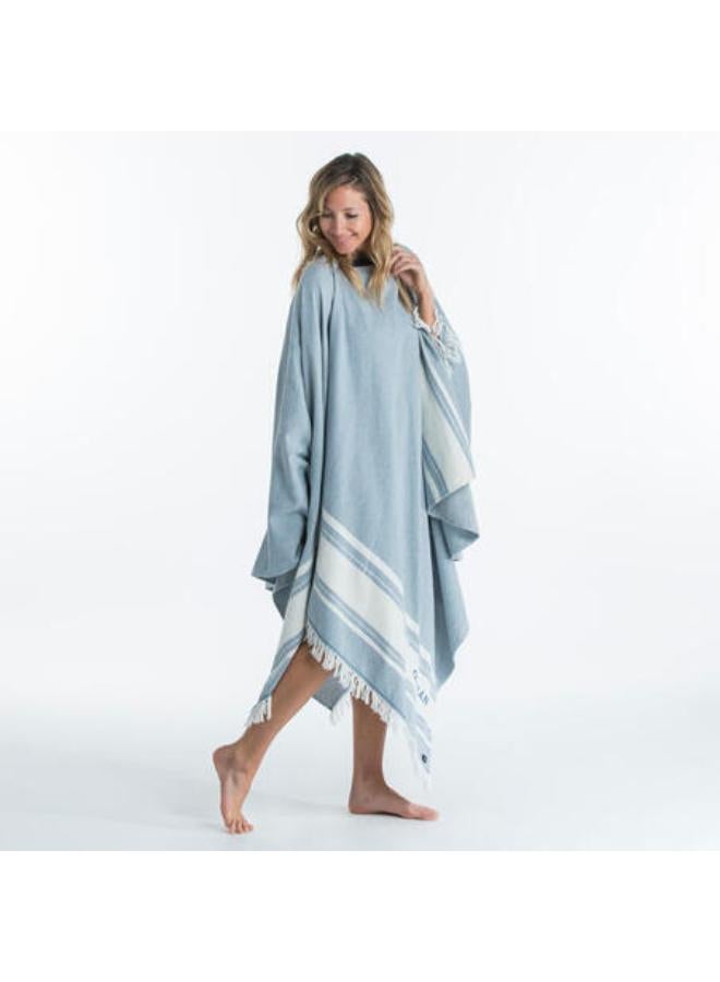 OLAIAN Beach towel poncho 190 x 190 cm - grey blue - Image 2