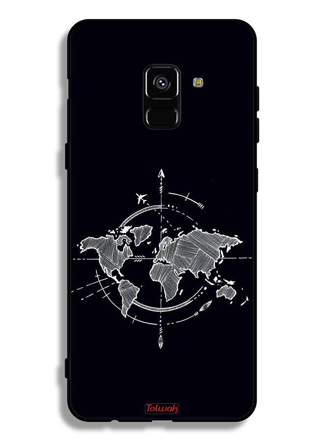 Tolwak Samsung Galaxy A8 Plus (2018) Protective Case Cover Compass Art - Image 1