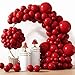RUBFAC 129pcs Ruby Red Balloon Arch Kit Different Sizes 18 12 10 5 Inches Cherry Red Burgundy Balloons for Garland Birthday Wedding Party Decorations - Image 3