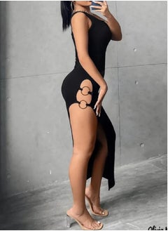 Ward Women's black dress with a side slit  - Image 3