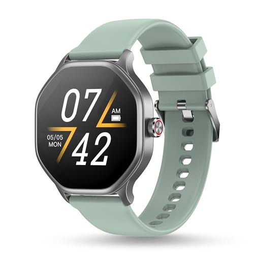 Pebble Hive Octa Display Smartwatch | BT Calling | Functional Rotating Crown | Multi Sports Modes | Sleep Monitoring | Health Suite | Customizable Watch Faces | in-Built Games & World Clock - Green - Image 1