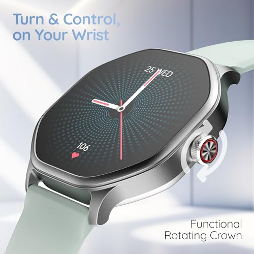 Pebble Hive Octa Display Smartwatch | BT Calling | Functional Rotating Crown | Multi Sports Modes | Sleep Monitoring | Health Suite | Customizable Watch Faces | in-Built Games & World Clock - Green - Image 5