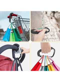 ECVV 2 Pack Baby Stroller Hooks Mommy Large Carabiner Stroller Accessories Clips Organizer Hook for Hanging Purses, Diaper Bag, Shopping Bags (Black)  - Image 4