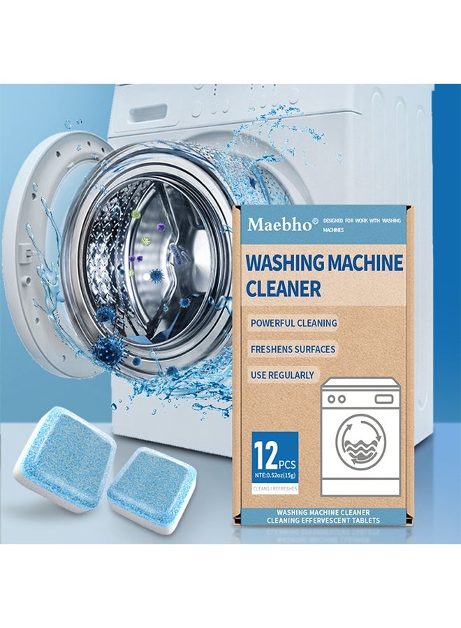 مايبهو أقراص منظف الغسالة - أقراص التنظيف العميق للتحميل الأمامي وغسالات التحميل العلوي Inc. HE, مزيل العفن, مزيل الترسبات للأسطوانة وحوض الغسيل, آمن للصرف الصحي - Image 1