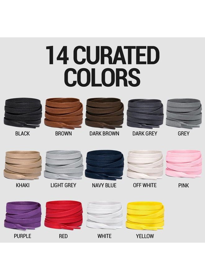 Miscly Flat Shoelaces - Waxed Tear-Resistant for Stiffles and Leather Shoes - 100% Cotton - Diameter 6 mm, black, 114 cm - Image 3