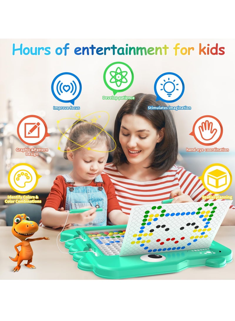 Fanski Magnetic Drawing Board for Toddlers and Kids Ages 4-8,Large Magnetic Dot Art Board with Two Pens and Beads,Doodle Board Montessori Educational Preschool Toy - Image 2